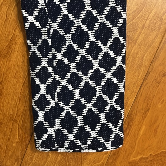 Talbots Geometric Long Sleeve Blazer Size 8 Navy Business Academia Chic Classic - Picture 3 of 10